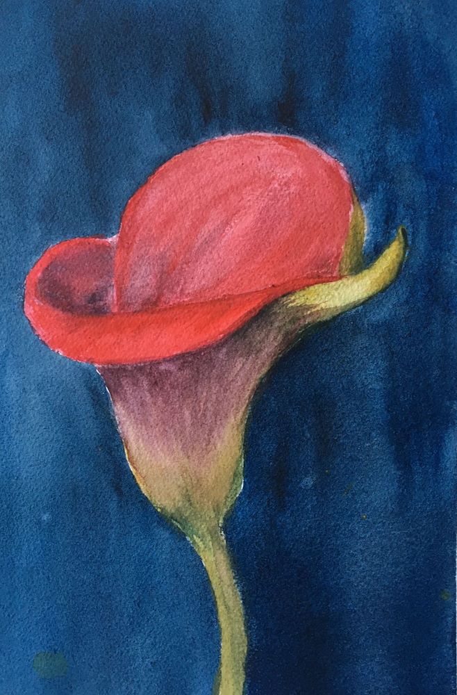 Painting of red flower